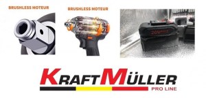 CLÉ À CHOCS SANS FIL 20V BOULONNEUSE A CHOC ELECTRIQUE KRAFTMULLER