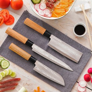 SHOP-STORY - DAMAS : Jeu de 3 Couteaux de Cuisine Japonais