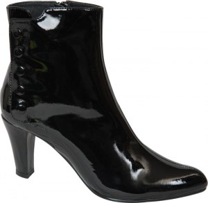 Bottine talon moyen arrondi vernis noir