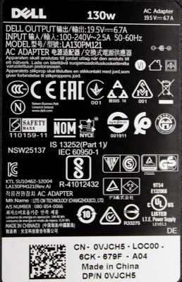 Adaptateur Pc Portable D'origine Pour Dell 130W
