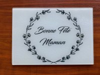 Planche à découper en verre personnalisable