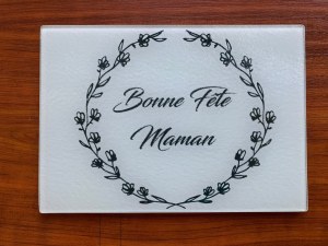 Planche à découper en verre personnalisable