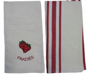 Torchons Brodés écru