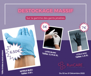 Déstockage - gants nitrile, vitrile, latex