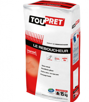 Le reboucheur cachet rouge Toupret (15kg) : enduit de rebouchage en poudre sans limite...