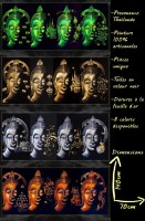 Toiles effigie Buddha H140cm x L70cm - LIQUIDATION LOT IMPORT À SAISIR