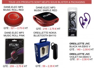 LOT MP3, CLÉS USB, BLUETOOTH, ÉCOUTEURS