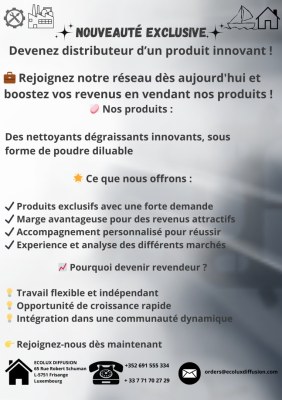 Devenez Distributeur d'un produit innovant et unique