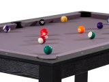 Billard convertible en table - noir boisé / tapis gris