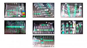 SERVANTE D'ATELIER 9/8 Tiroirs, CRV INOX, NOIR, 583 pièces PRO KRAFTMULLER