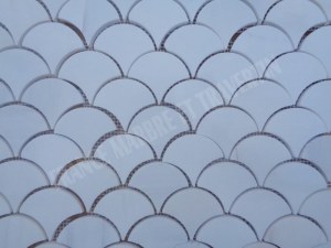 Dolomite Blanc Arabesque & Motif Mosaïque 31x25 cm