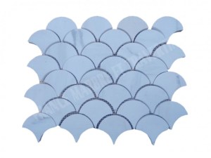 Dolomite Blanc Arabesque & Motif Mosaïque 31x25 cm