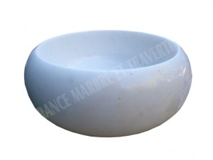 Vasque Dolomite Blanc Modèle Lentille