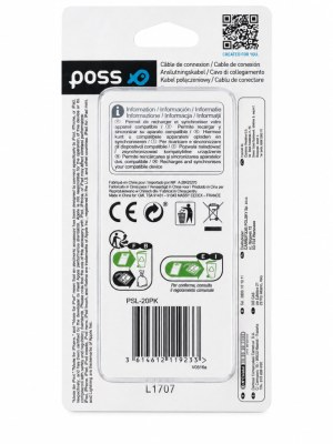 Lot de 155 câbles USB-A vers Lightning POSS 20 cm – neufs emballés