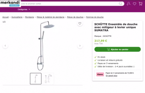 VENTE EXCLUSIVE  SET DE DOUCHE SCHÜTTE
