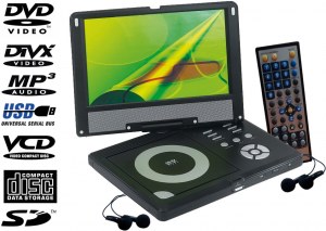 Lecteur DVD DivX portable rotatif 10,5 pouces (26,7 cm)