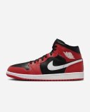 Chaussures Nike Air Jordan 1 Mid Noir/Rouge/Blanc pour homme MOINS 50% DU PRIX DETAILS