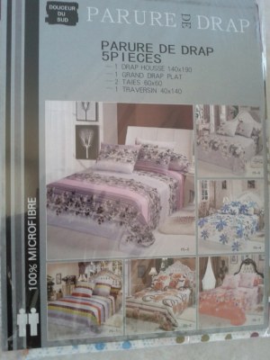 Lot parure draps 2 places DESTOCKAGE