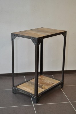 Console industrielle métal et bois