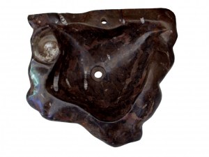 Vasque à poser amorphe en pierre d’Erfoud fossilisé préhistorique