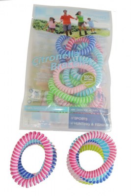 Sachet de 10pcs bracelets anti moustique bicolour