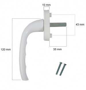 Poignée de Fenêtre Pvc / Alu Blanche - Neuf