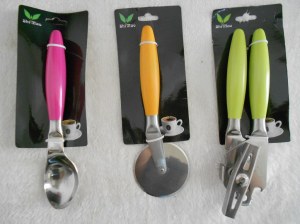 Ouvre Boite, Roulette à Pizza, Cuillère à Glace INOX