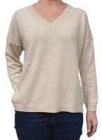 Tricot femme encolure V, over, 100% cachemire Fabriqué en Italie