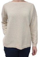 Tricot femme encolure bateau, over, 100% cachemire Fabriqué en Italie