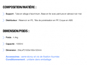 DISTRIBUTEUR AUTOMATIQUE DE GEL HYDROALCOOLIQUE SUR PIED SANS CONTACT