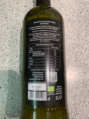 D'huile d'olive extra vierge biologique