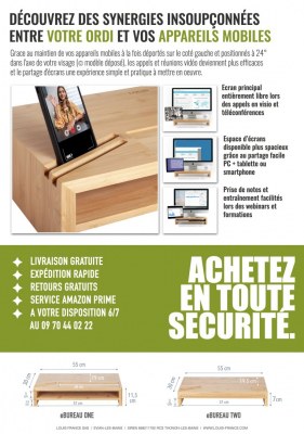 REHAUSSEURS D'ECRAN PREMIUM ERGONOMIQUES POUR TELETRAVAIL