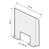 Écran de Protection Plexiglass Transparent H 95 x L 76 x P 16 cm
