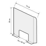 Écran de Protection Plexiglass Transparent H 95 x L 76 x P 16 cm