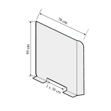 Écran Plexiglass Transparent H 95 x L 76 x P 16 cm