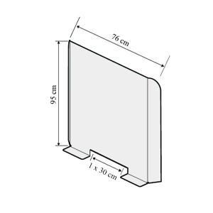 Écran Plexiglass Transparent H 95 x L 76 x P 16 cm