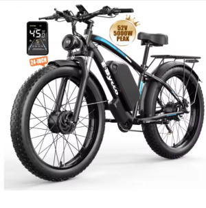 Vélo électrique adulte prêt à être expédié, moteur double crête de 5 000 W, batterie 52...