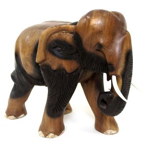 Eléphant en bois massif 27 cm