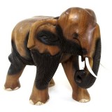 Eléphant en bois massif 27 cm