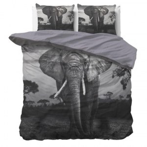 "Elephant Mansion" Set 2/3 pcs Parure de Lit 100% Coton Housse de Couette+Taie d'Oreill...