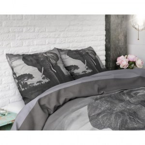 "Elephant Mansion" Set 2/3 pcs Parure de Lit 100% Coton Housse de Couette+Taie d'Oreill...