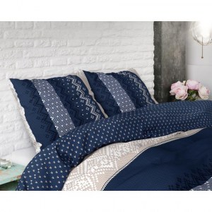 "Elisabeth" Set 2/3 pcs Parure de Lit Coton Mélangé Housse de Couette+Taie d'Oreiller