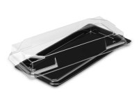 Barquette sushi noir ST2 avec couvercle x 25 pcs