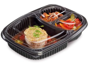 Barquette micro-ondable 3 compartiments x 40 pcs