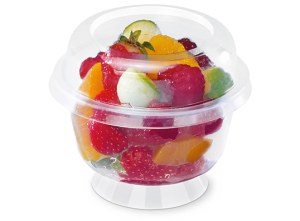 Coupe dessert avec pied + couvercle de 21cl x 20 pcs