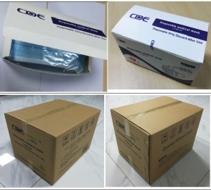 Masque chirurgical EN14683 bleu, 3 plis, CE 95%