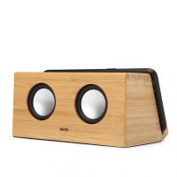 Enceinte bluetooth en bois 2x3w avec support a induction