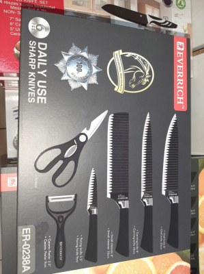 Ensemble 6 couteaux de cuisine en acier inoxydable