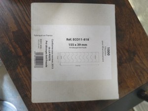 Etiquettes d'affranchissement prédécoupe anti-fraude 155 x 39 mm (fabriqué en France)