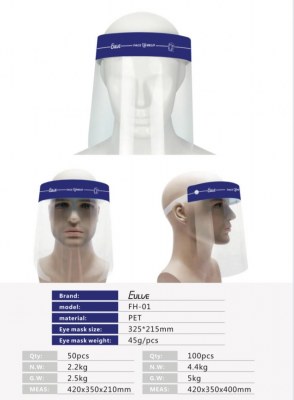 Visière transparente sécurité visages Anti-salive Anti-poussière